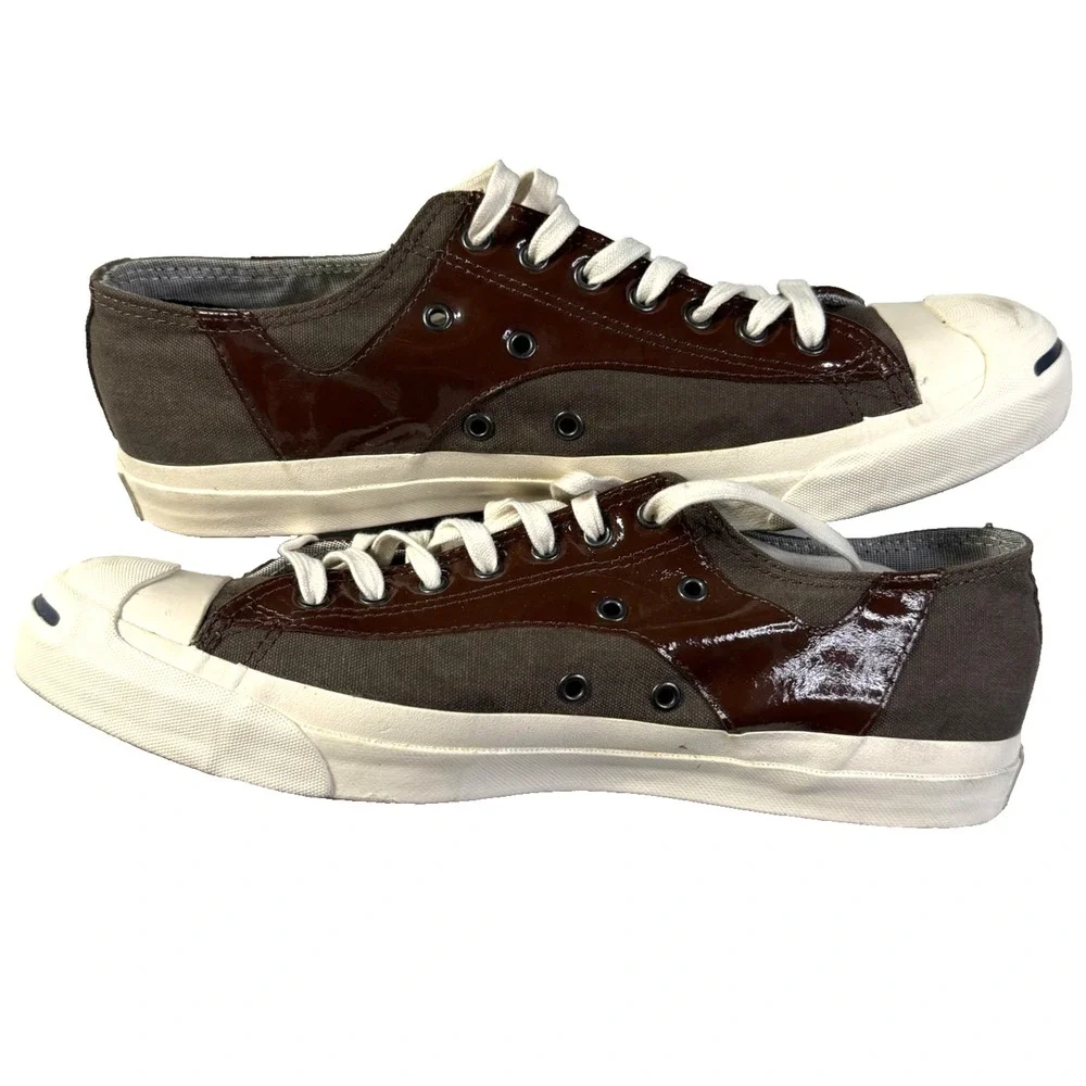 Converse Jack Purcell Shoes Mens 11 Brown Leather Canvas Sneaker w/ OG Box